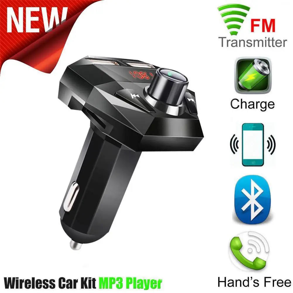 

Car Bluetooth-compatible 5.0Mp3 Player FM Transmitter 3.1A Hands-free Audio Receiver Dual USB Fast Support TF/U Disk