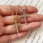 2021 новый хрустальный крест ожерелье золотой серебряный цвет женское ожерелье с подвеской подарок для мужчин женщин Прямая поставка Ювелирные изделия на шею