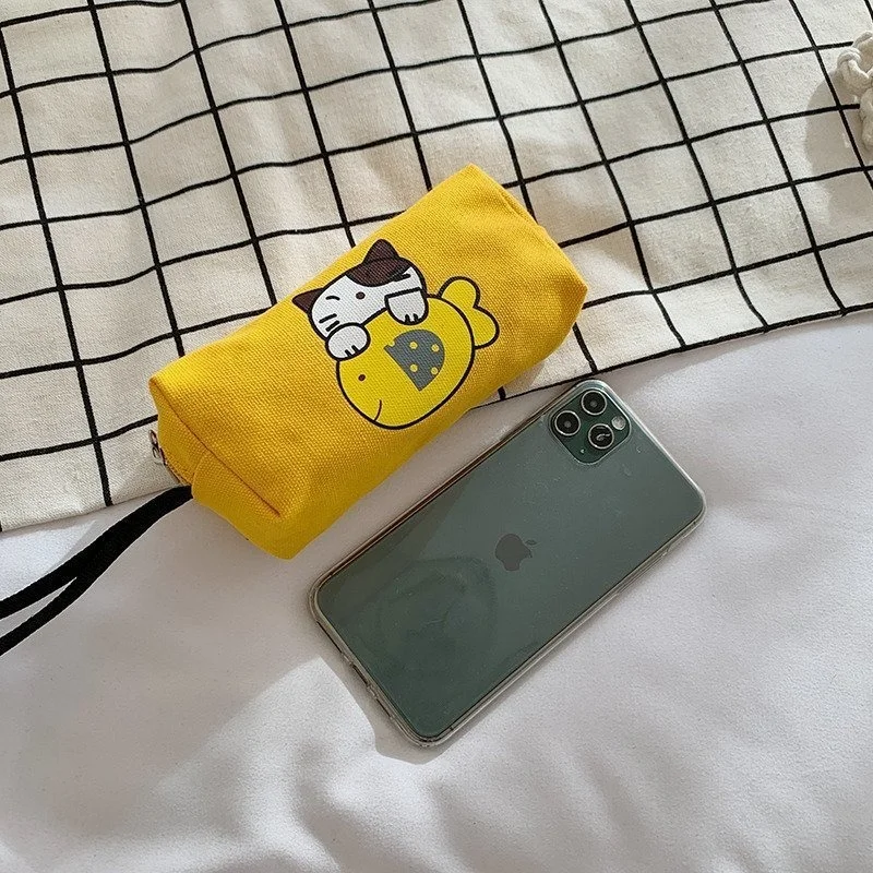 

Girls Cute School Tote Bag And Purse Two in One Children Cartoon Kitty Pattern Messenger Bag Kids Canvas Crossbody Backpack 2021