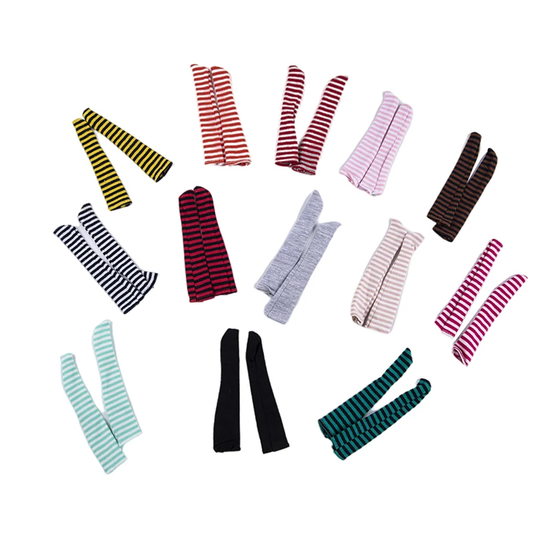 

1Pair Fashion Doll Stockings Stripe Socks For 1/6 28-30cm Dolls Cotton Doll Socks Doll Accessories