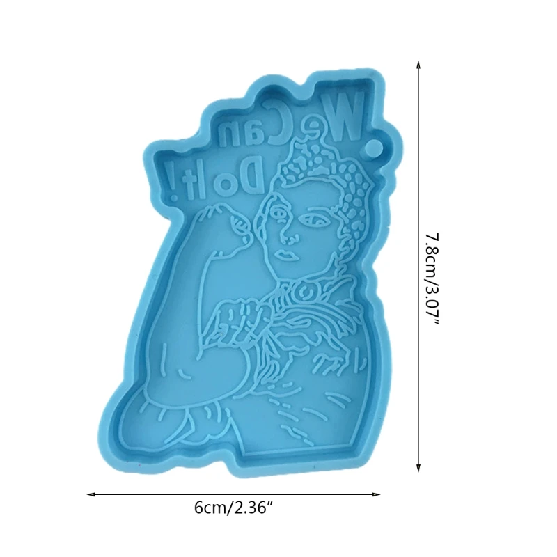 

We Can Do It Keychain Epoxy Resin Mold Necklace Pendant Silicone Mould DIY Crafts Jewelry Hanging Decortaions Casting Tools