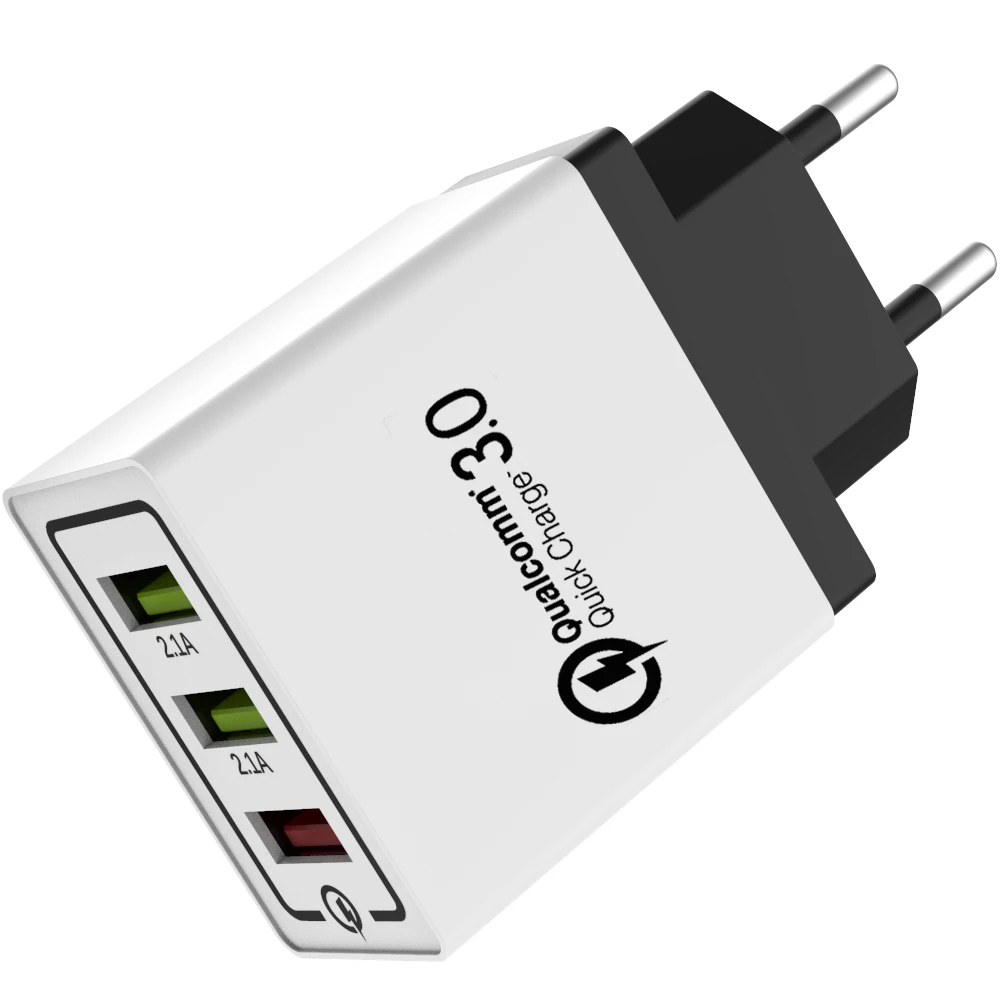 black USB 3,0 зарядное устройство quick charge 3,0 QC3.0 Turbo Мульти USB зарядное устройство Turbo Мульти адаптер EU Plug power bank зарядное устройство для xiaomi iPhone - Тип штекера: black