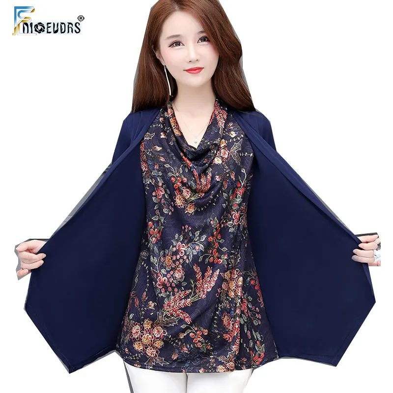 

Блузка Женская осенне-зимняя, с драпировкой, с цветочным принтом