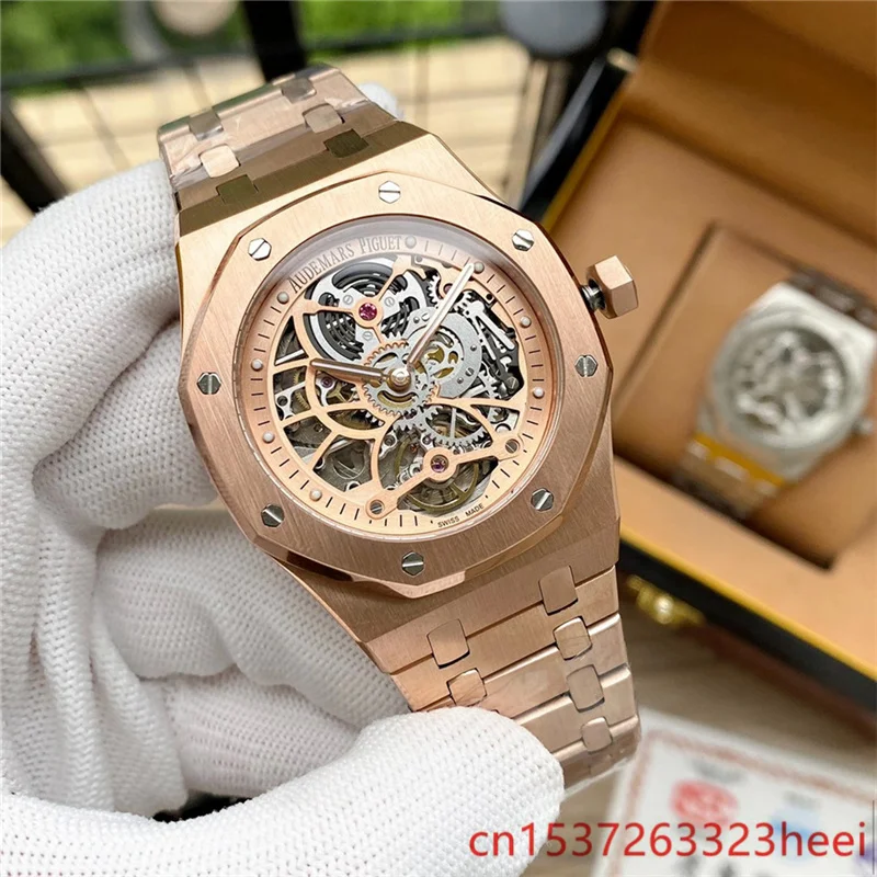

Audemars Piguet watch men's skeleton automatic mechanical AAA watch gold skeleton retro men's women watch quartz watch