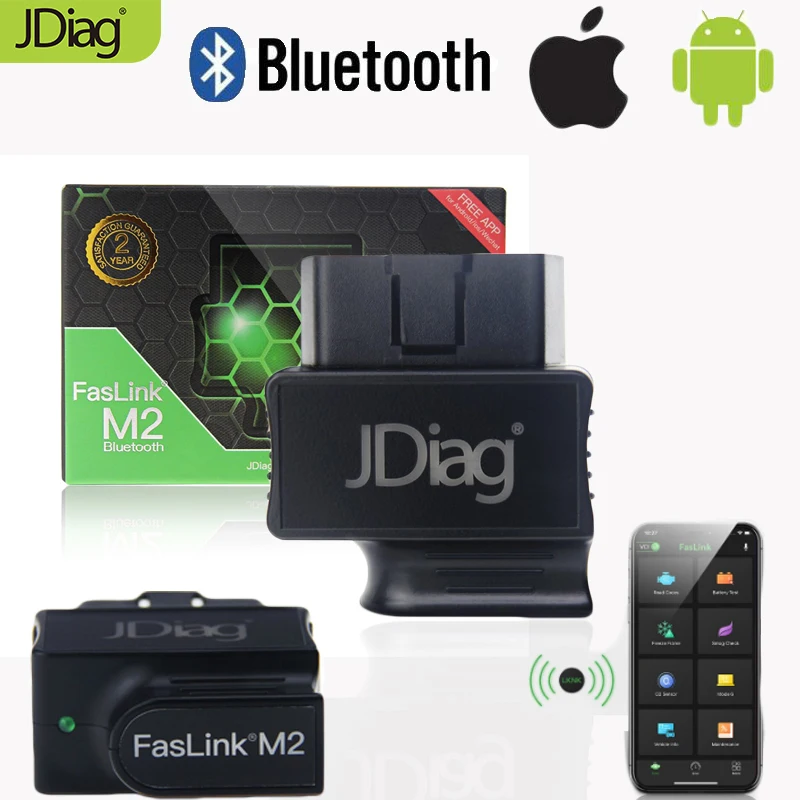 Автомобильный диагностический прибор JDiag FasLink M2 автомобильный OBD2 сканер с Bluetooth