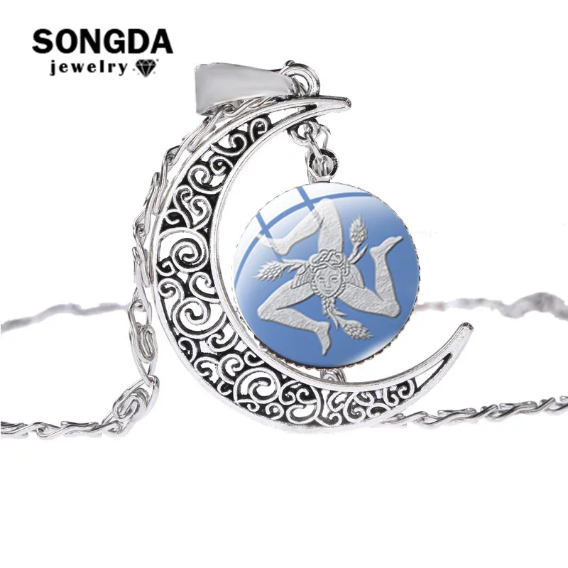 Браслет SONGDA Trinacria Сицилия луна кулон ожерелье полый запатентованный серебряный