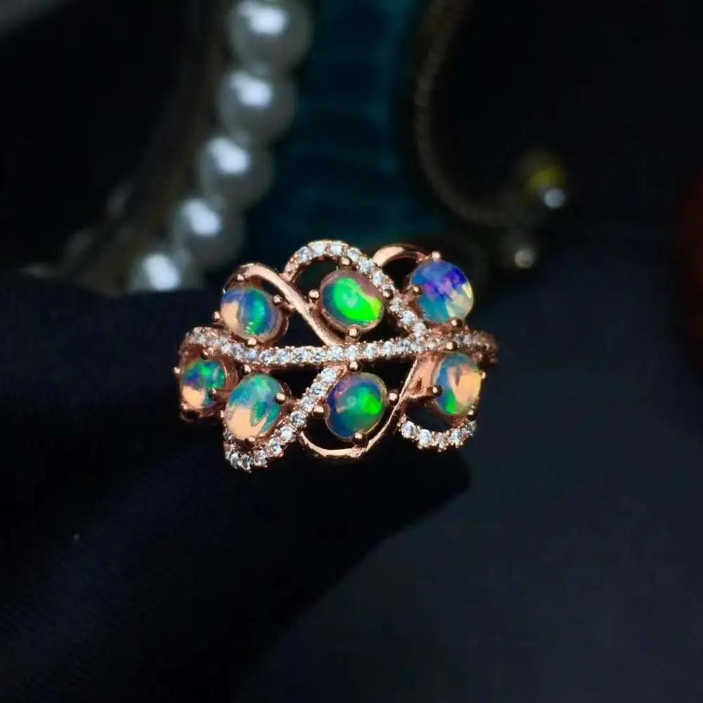 100% Natural And Real Fire Opal Ring Solid 925 Sterling Silver For Women Colour Gem Stone Rings Fine Jewelry | Украшения и