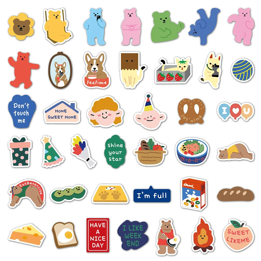 40 шт. в стиле граффити с рисунком медведя Корейском наклейки для фото альбом