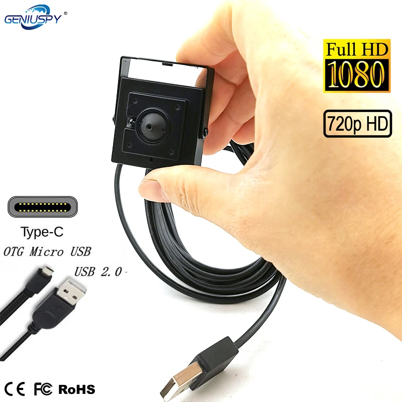 Квадратная камера 34*34 мм CMOS OV2710 HD микро USB с высокой скоростью кадров 1080P 720P Type C 2 0
