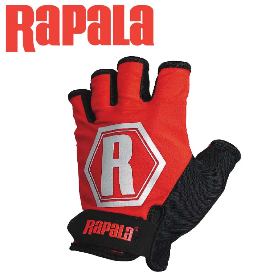 Перчатки для рыбалки RAPALA, тактические перчатки для рыбалки, удобные тканевые Нескользящие перчатки без пальцев для рыбалки
