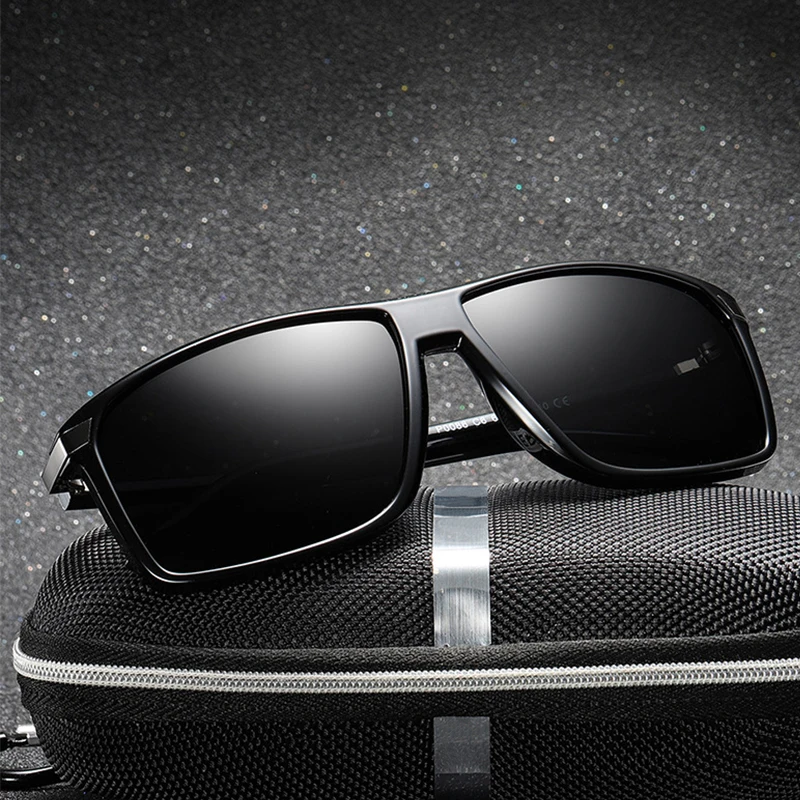 Модные мужские Ретро квадратные поляризационные TR90 солнцезащитные очки для