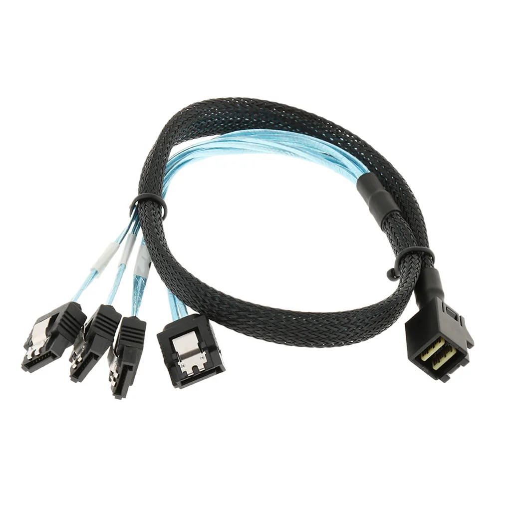 Mini SAS HD (SFF 8643) на 4 * SATA жесткий диск твердотельный кабель 1 6 футов/0 5 м Male to Female