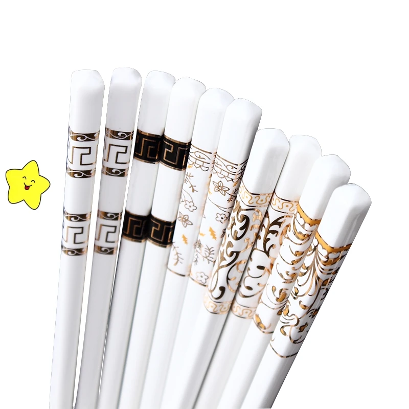 Керамические палочки европейского стиля для дома, нескользящие, антиплесневые, высокое качество, костяной фарфор, многоразовые палочки для еды в подарок.