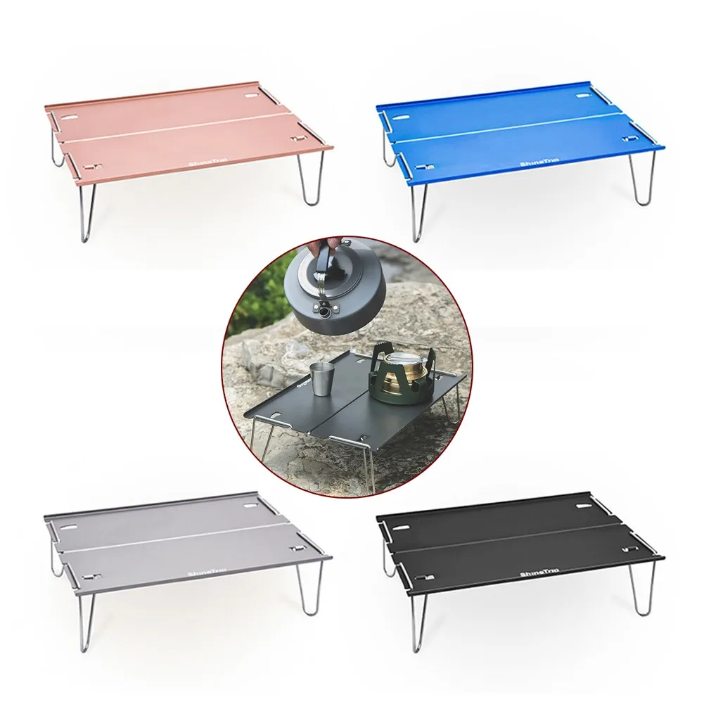 

BBQ Picnic Mini Folding Table Waterproof Aluminum Alloy Portable Outdoor Camping Table For Clambing Fishing Beach Muti-tools