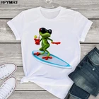 Женская футболка Kawaii Frog, футболка с забавными рисунками животных, большие размеры, уличная футболка, женская одежда, 2020