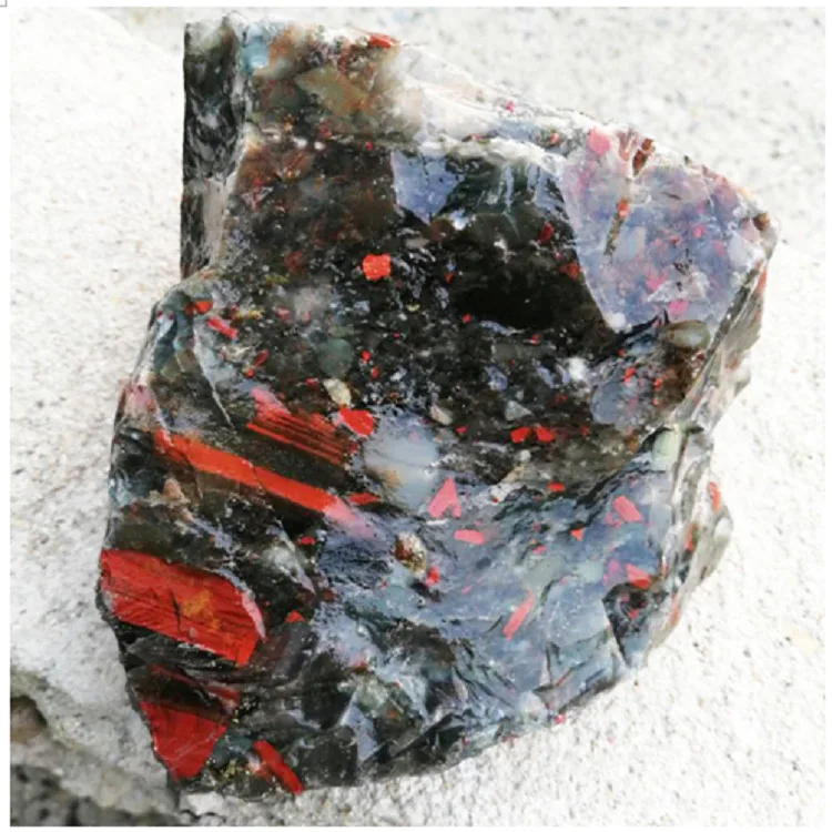 

Bloodstone Natural Stone Dragon Bloodstone Pendant Fit DIY Necklace Oval Triangle Cabochon Beads for Jewel