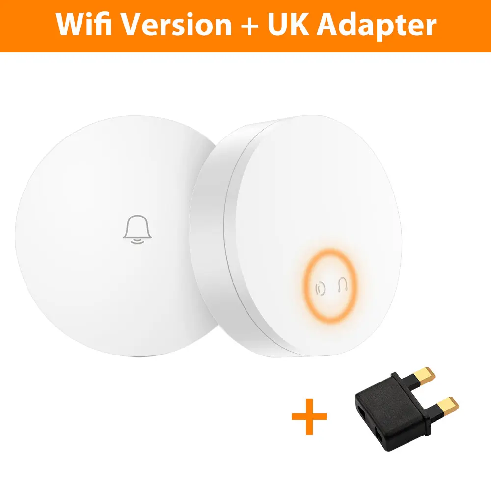 Wifi Add UK Plug Xiaomi Mijia Linptech wifi самогенерирующий беспроводной дверной звонок работает с AC 110-240 в приложение Mijia Функция Смарт-управления памятью - Цвет: Wifi Add UK Plug