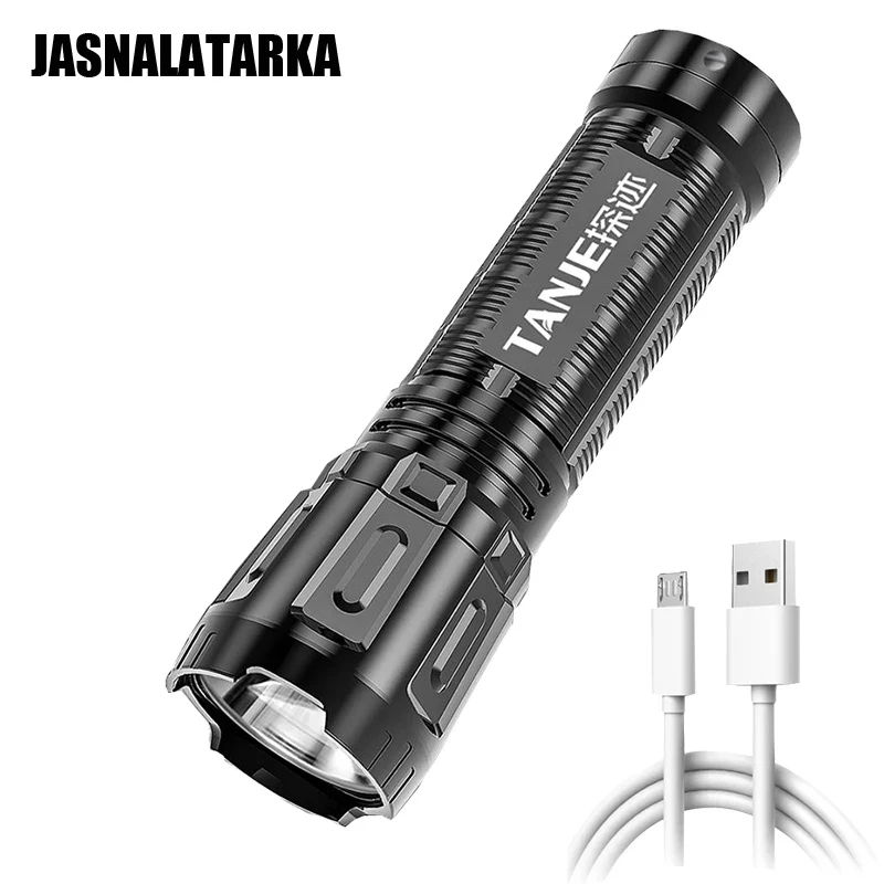

Мини Мощный светодиодный фонарик USB Перезаряжаемый фонарь 3 режима переключения ультра яркий фонарик водонепроницаемый для улицы Кемпинго...