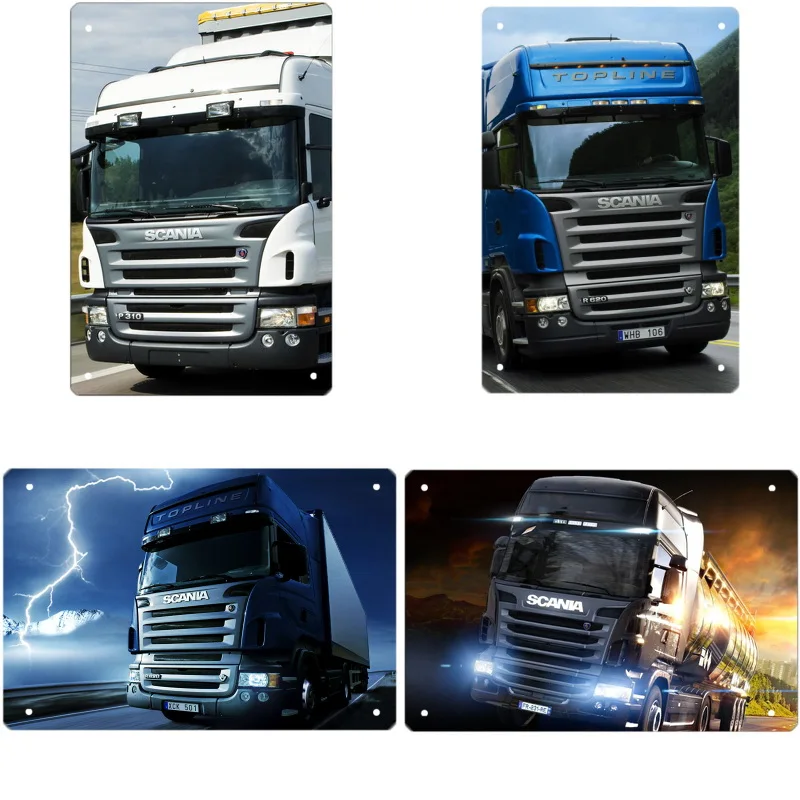 SCANIA AUTHORIZED GARAGE METAL TIN SIGN POSTER WALL PLAQUE |