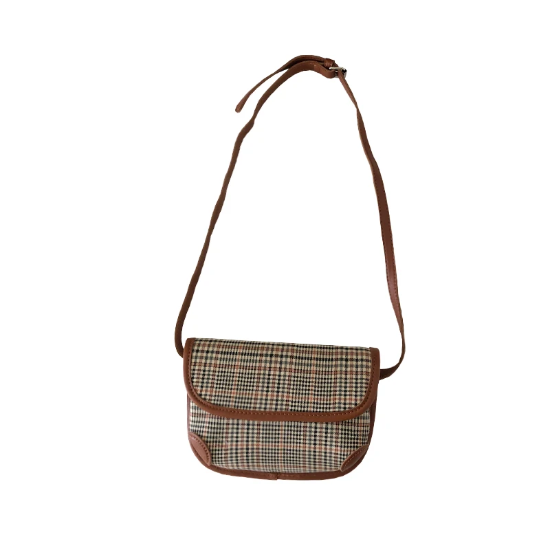 

Female Crossbody Bag Contrast Color Plaid Vintage Cute Square Mobile Phone Bag Wholesale For Women Fashion Clothing Collocation