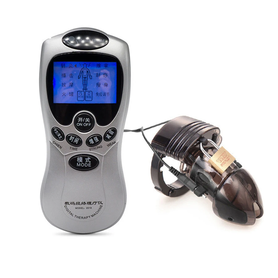 CB6000 электро Мужская стимуляция пениса пояс целомудрия электрошокер петух клетка