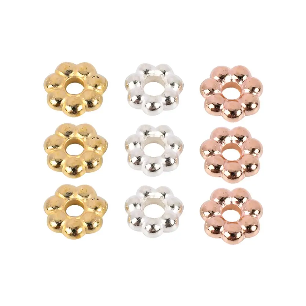 

100-300Pcs/Lot Daisy Wheel Flower Charm Loose Spacer Beads For Jewelry Making Needlework DIY Accessories