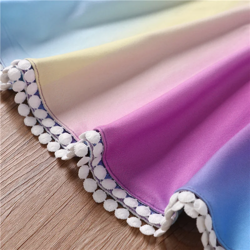 

Kids Sundress, Girls Lace Floral Round Neck Sleeveless Dress Halterneck for Summer, Purple, 2-7 Years