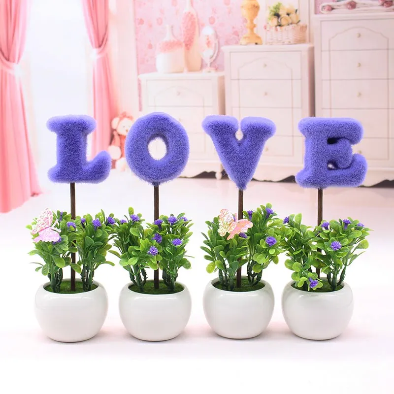 Искусственная трава миниатюрное искусственное растение в горшке украшение для