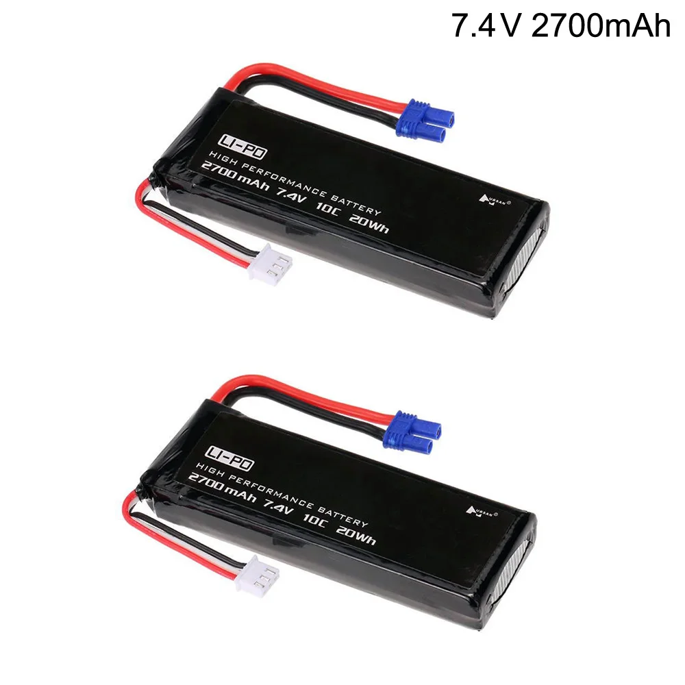 

2PCS 7.4V 2700mAh lipo battery for Hubson H501W H501S H501C 20WH for RC Qaudcopter Drone Parts 2s 7.4 v 2700 mah Battery