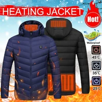 usb heating jackets heated vest jacket waterproof hooded cotton coat super warm outdoor camping hiking men winter heated jacket