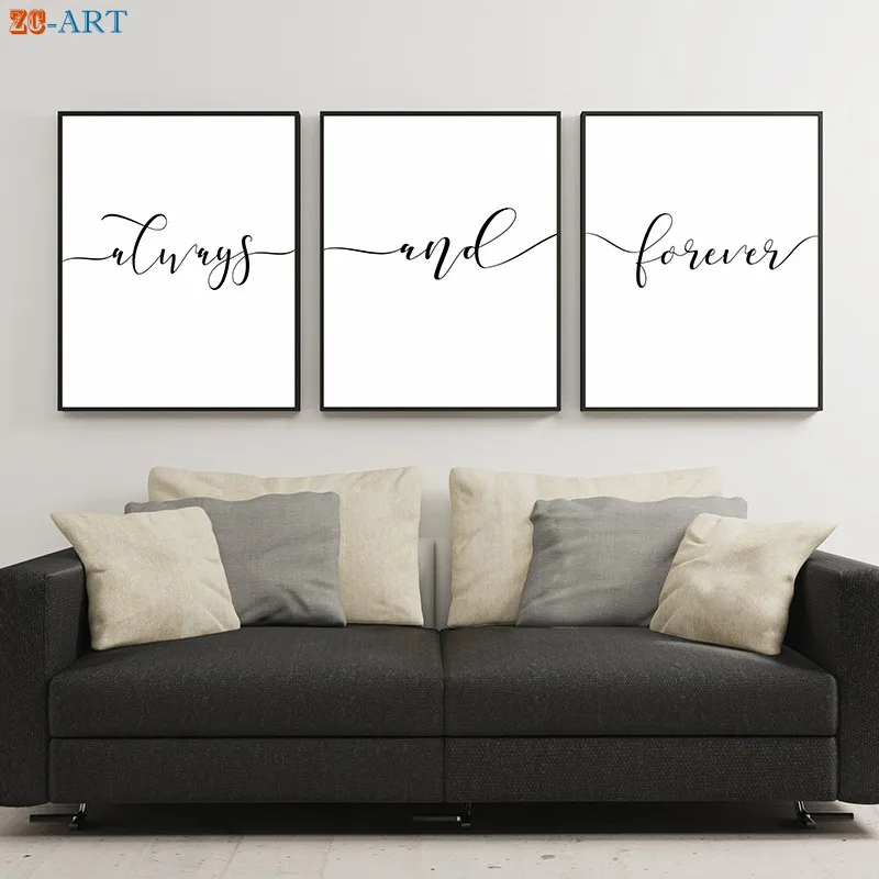 Любовь Цитата Плакаты и принты минималистский Wall Art Картина на холсте украшение
