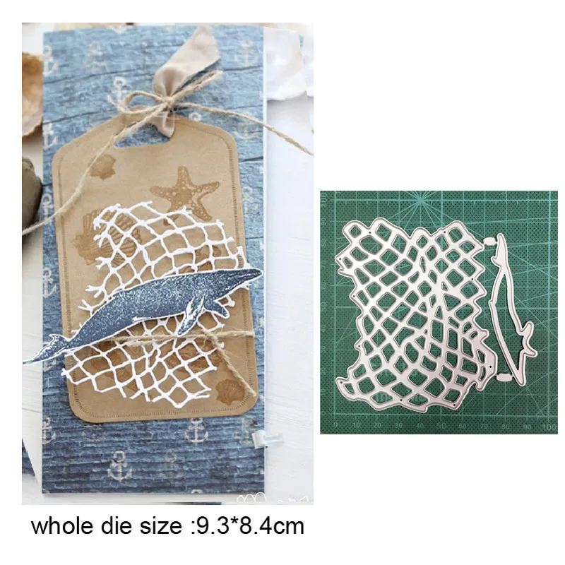 

New Dies For 2021 Net Fishes Border Metal Cutting Dies Stencils for DIY Scrapbooking dies Embossing Paper Craft Dies Card Making