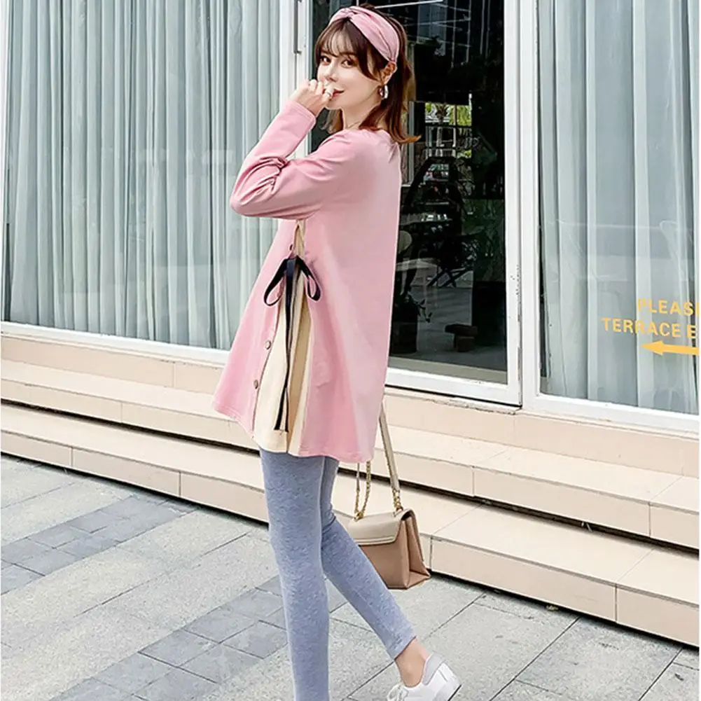 DSstyles 2 шт./компл. свободный для беременных топ с длинными рукавами регулируемые