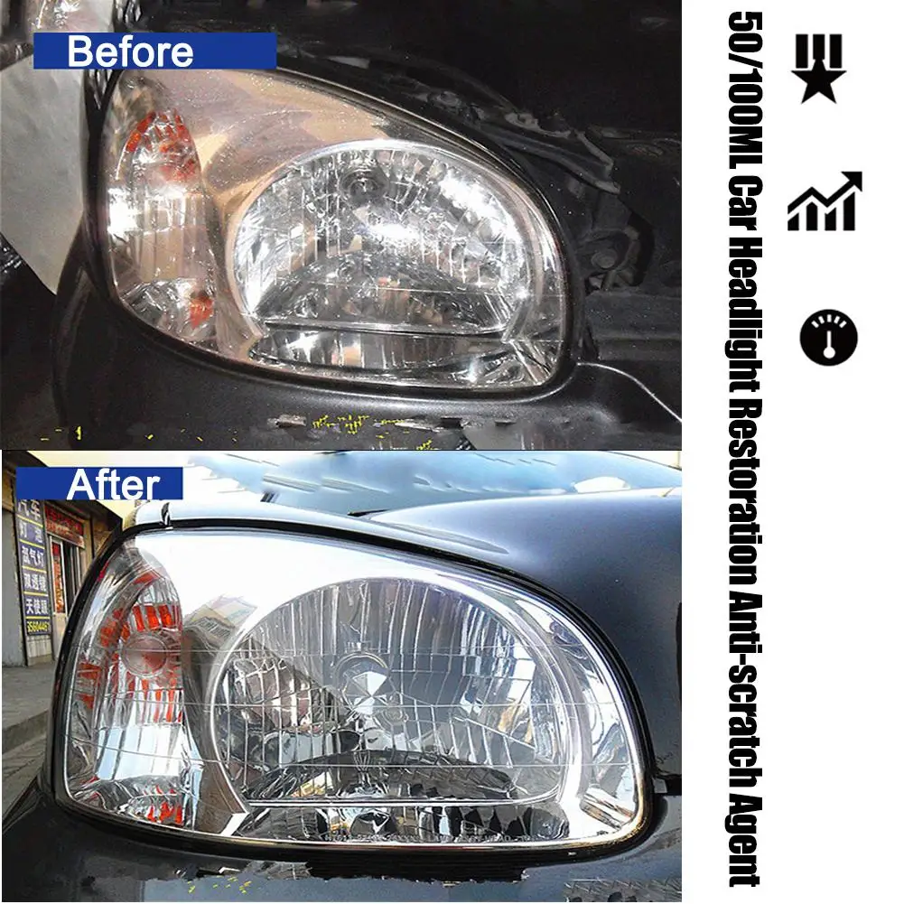 

50/100ML Car Headlight Restoration Anti-scratch Oxidation Agent Car Polish Polishing Headlight Lens Restorer Car Scratch Remover