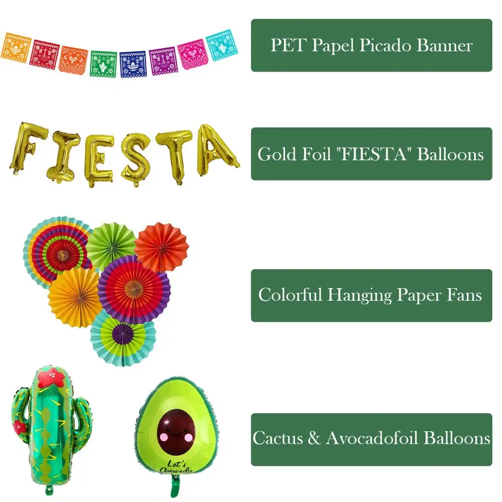 Mexican Fiesta Party Alpaca Cactus Foil Balloon Banner Bachelorette Pinata Decor Summer Birthday Supply | Дом и сад