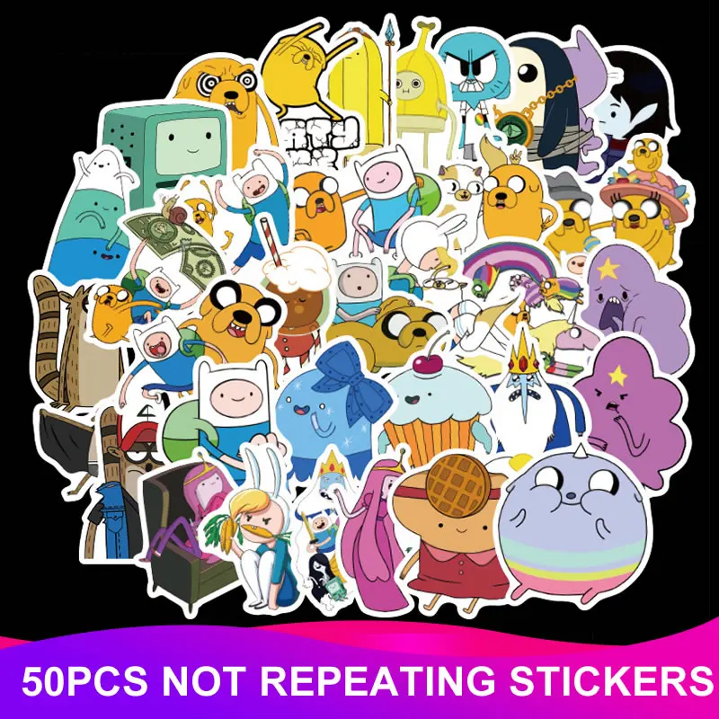 50 ⑤ упак. Мультяшные наклейки на время приключений скейтборд багаж чемодан