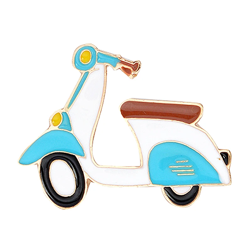 Мультфильм мотоцикл Локомотив эмалированная брошь на булавке значок Pin кнопка Ja