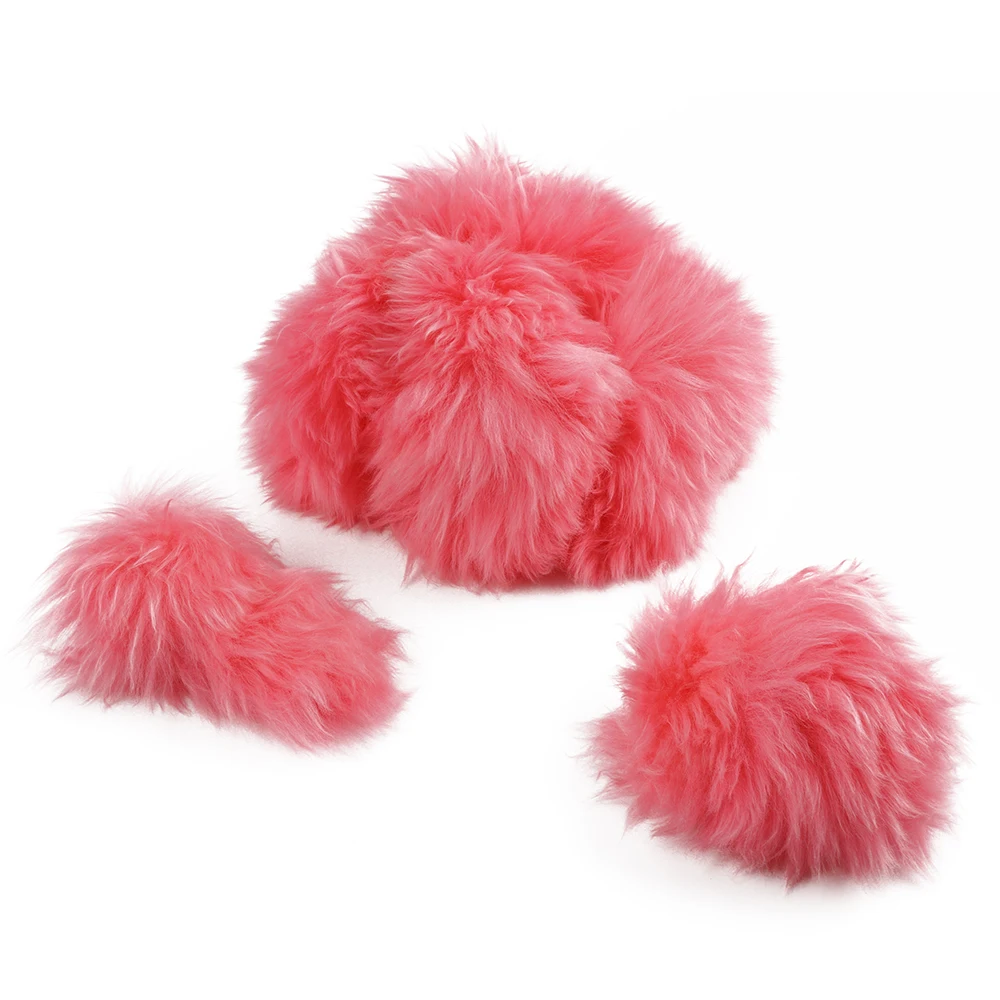 

Car Interior Steering Wheel Cover Warm Soft Case Plush Fluffy Winter Decor Fit for 14"-15" (38cm) outer diameter steering wheel