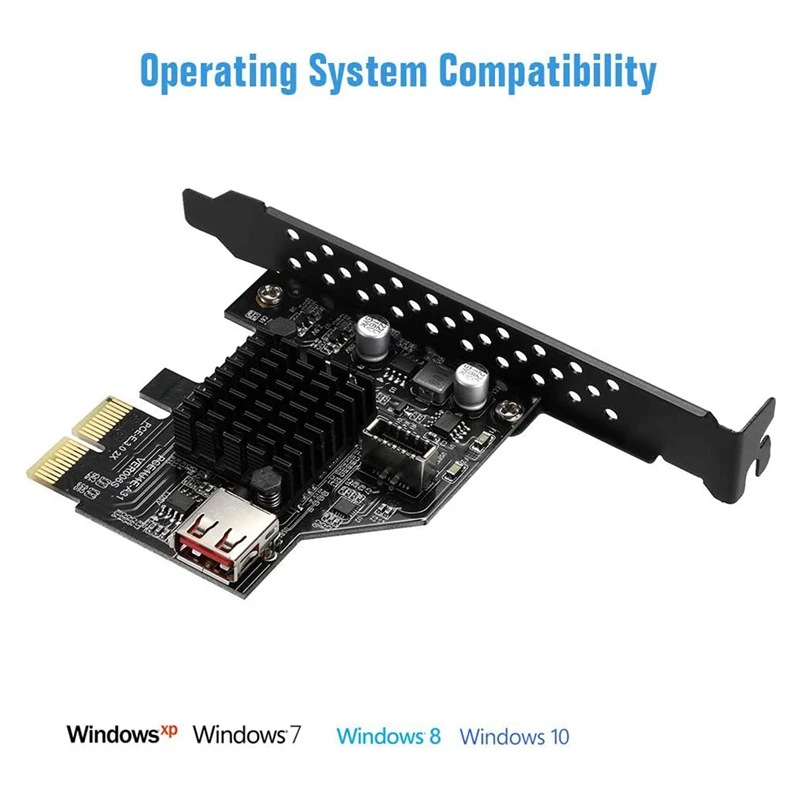 

Expansion Card PCI-E 3.0, Pci-E Card Pcie USB Adapter Boost Type E USB3.0 Gen2 10 Gbps Expansion Card(ASM3142 Chips)
