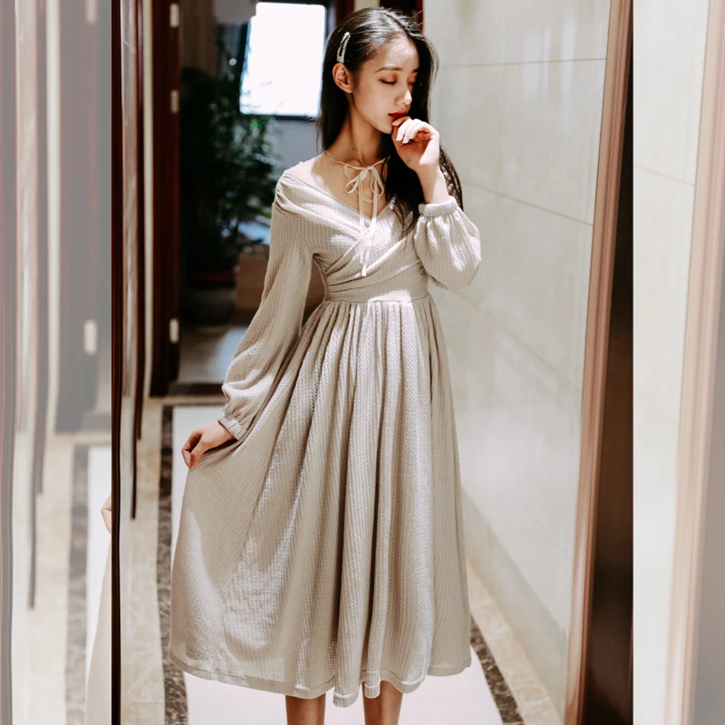 Женское трикотажное платье-трапеция YAMDI подиумное винтажное платье с длинным