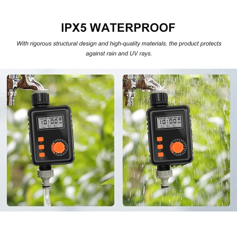 

LBER Automatic Irrigation Timer Electronic Irrigation Regulator Screen Sprinkler Controller 9 Separate Timing Programs