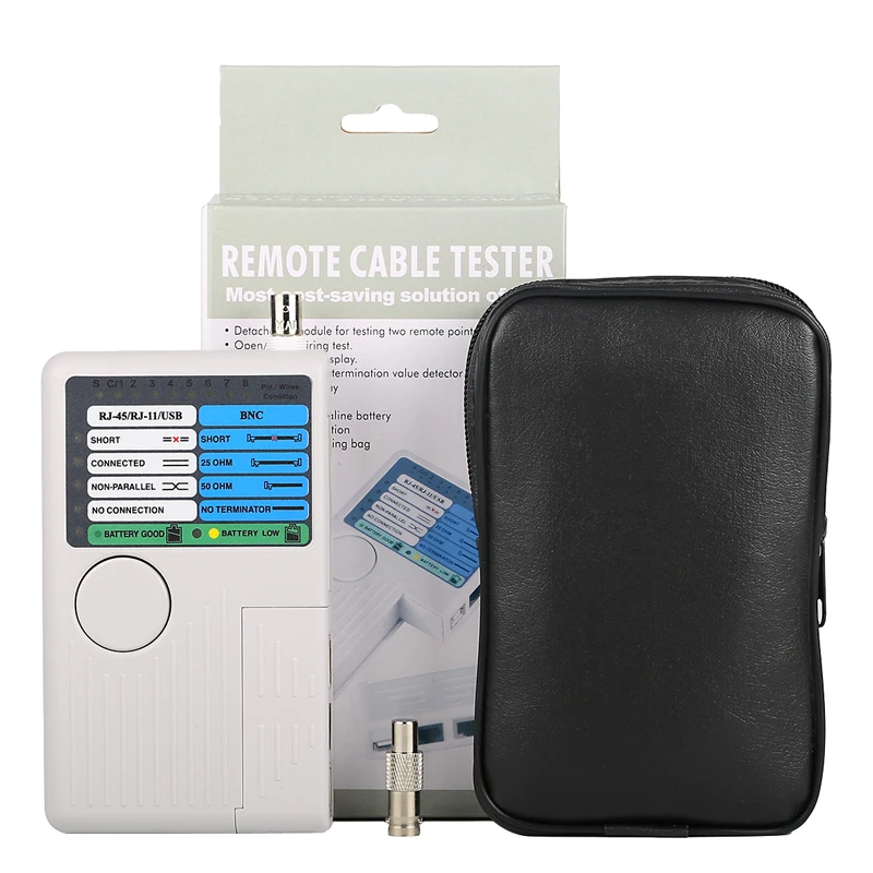 Новый удаленный тестер RJ11 RJ45 USB BNC LAN сетевого кабеля для UTP STP кабелей трекер