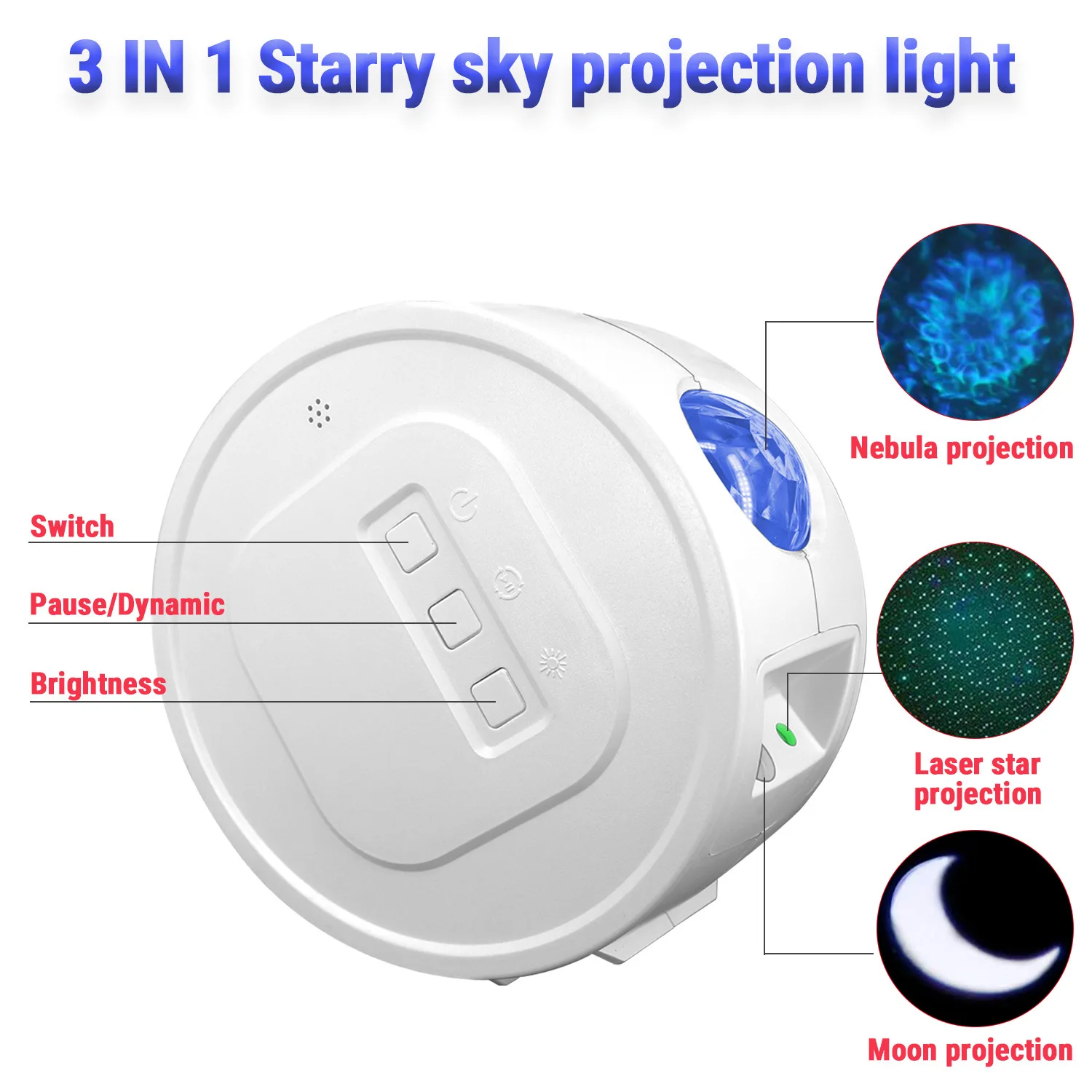 Светодиодный проектор звездного неба Star Galaxy лампа с Bluetooth ночник для комнаты