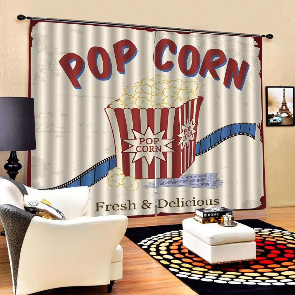 Душевая занавеска для кинотеатра свежая и вкусная поп-плёнка светонепроницаемая