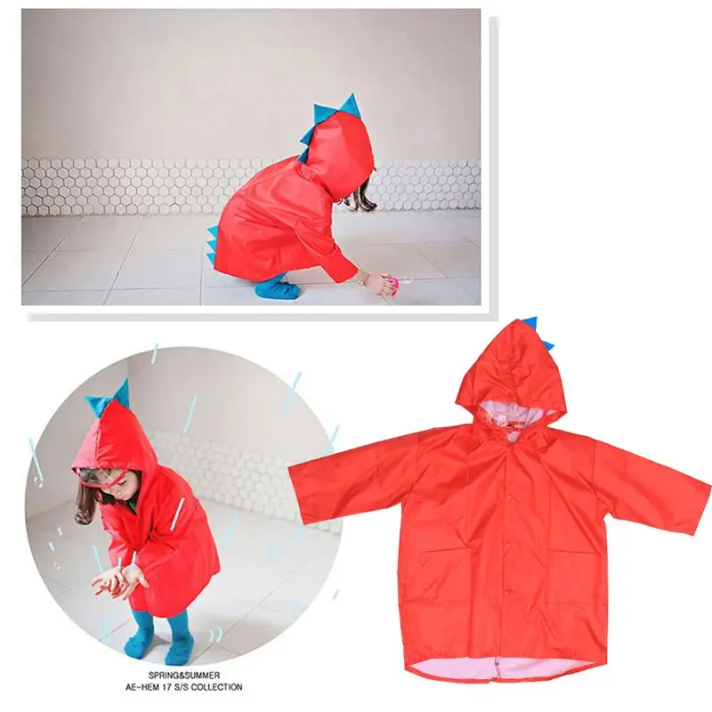 Детские плащи с капюшоном дождевик в форме динозавра для мальчиков и девочек