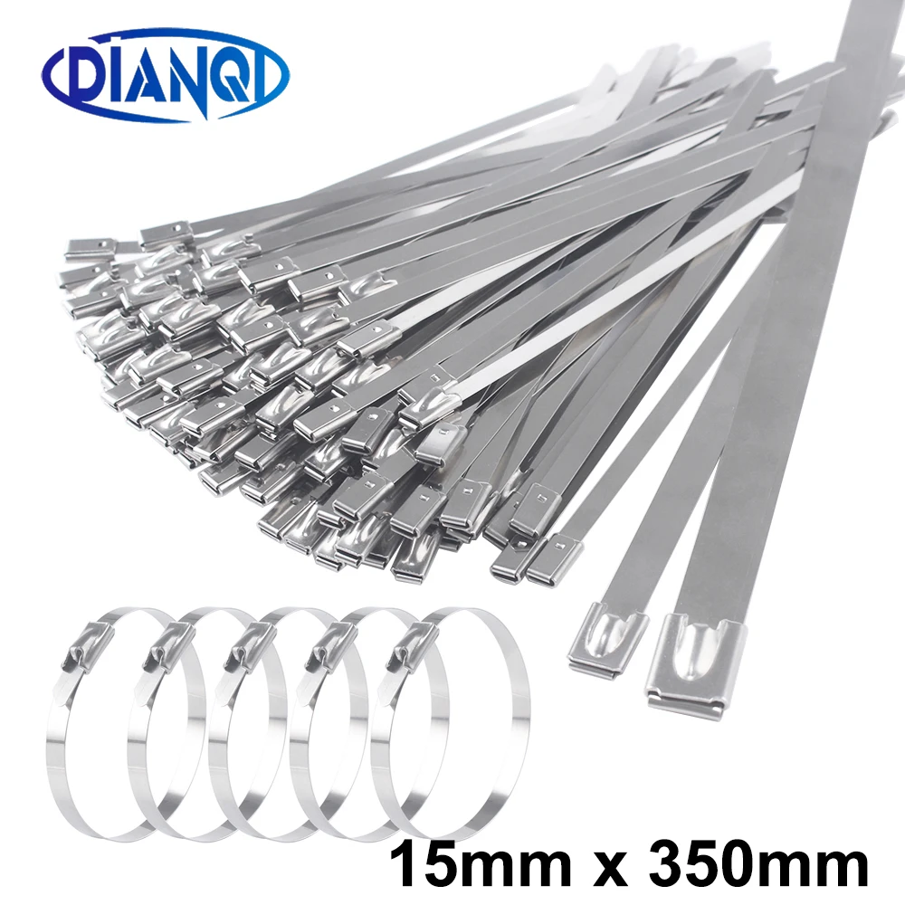 

Самоблокирующиеся стяжки из нержавеющей стали, 15 мм x 350 мм