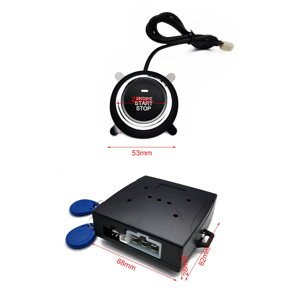 

12V Car Start Stop Button Engine Push Start Button Alarm Lock Keyless System Door Push Button Tactile Buttons Anti-theft