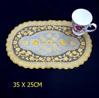 6pcs 6 шт. бронзовые кружева ПВХ коврик для столового стола Золотой подстаканник водонепроницаемый изоляционный коврик посуда принадлежности для ресторанов - Цвет: 6pcs