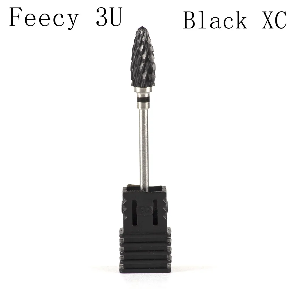 Feecy 3U Black XC Фрезерные керамические фрезы для ногтей, фрезы для маникюра, аксессуары для маникюрных станков, вращающиеся электрические пилки для ногтей, инструменты для дизайна ногтей - Цвет: Feecy 3U Black XC