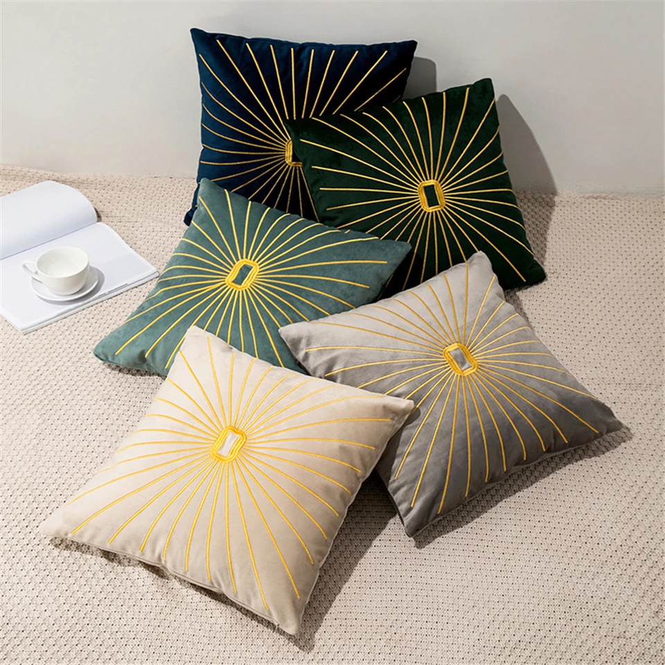 Наволочки из плотного бархата с вышивкой от солнца наволочки для дома